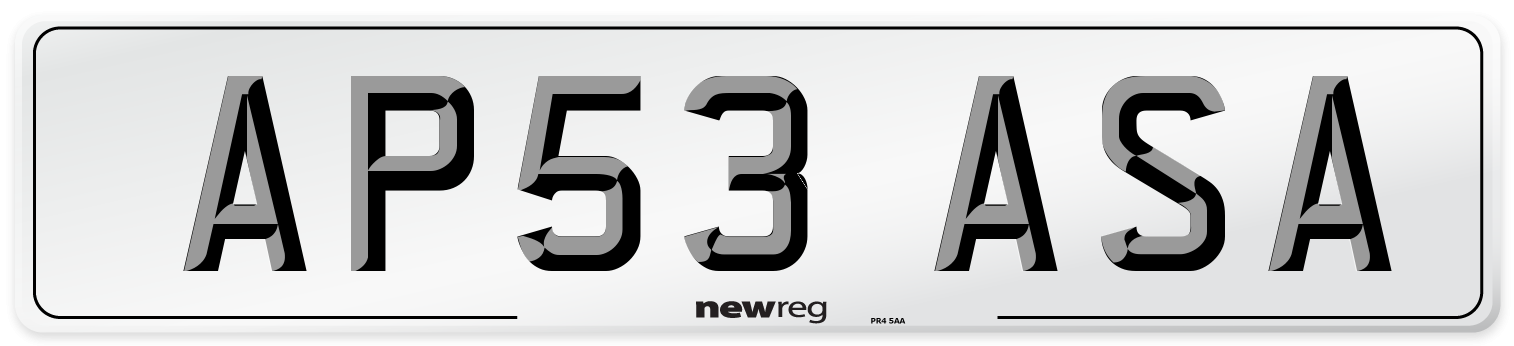 AP53 ASA Number Plate from New Reg